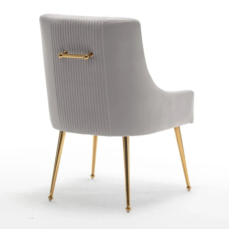 SEYNAR Set of 6 Modern Glam Boucle Velvet Dining or Vanity Chairs with Rear Handle 33