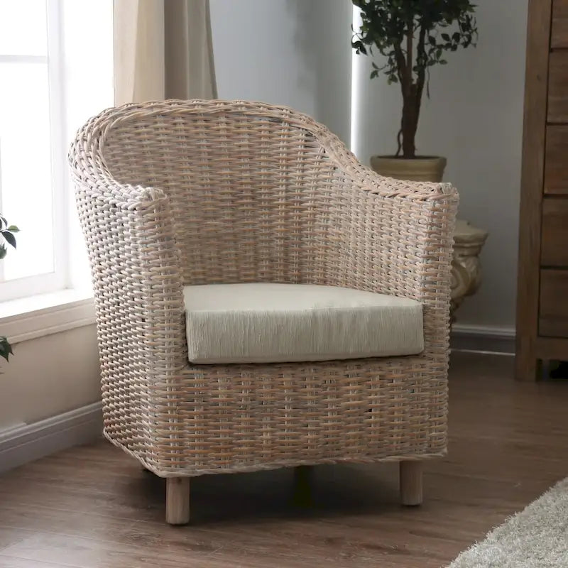 Furniture of America Lali Rustic Kubu Rattan Wicker Lounge Chair 1