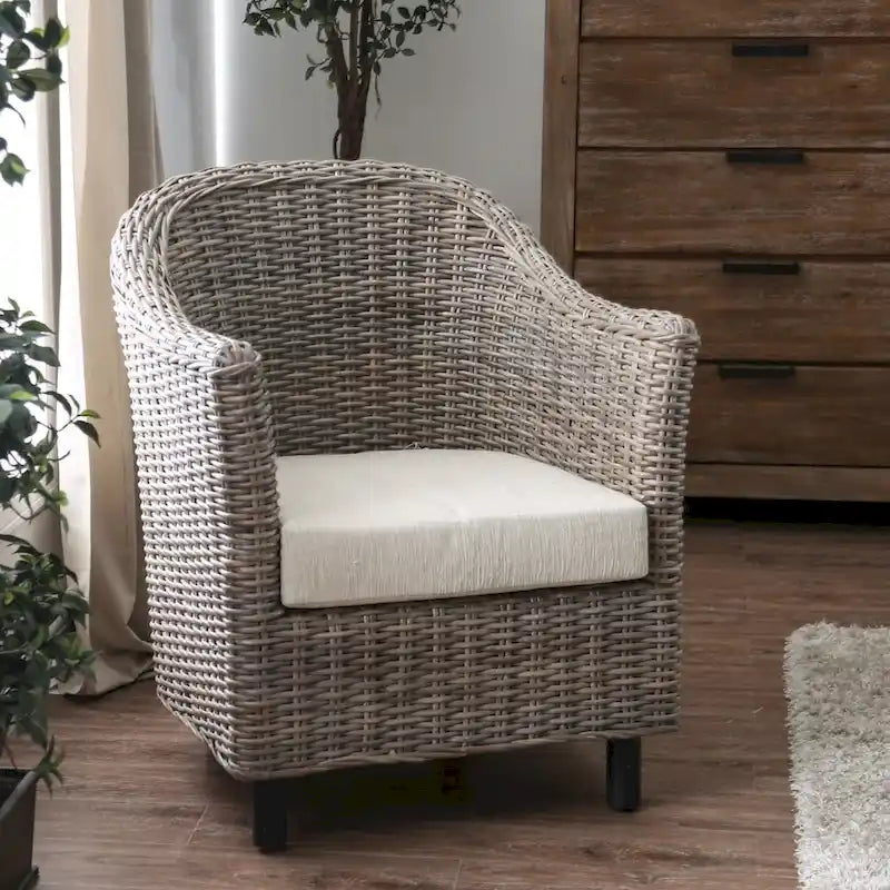 Furniture of America Lali Rustic Kubu Rattan Wicker Lounge Chair 2