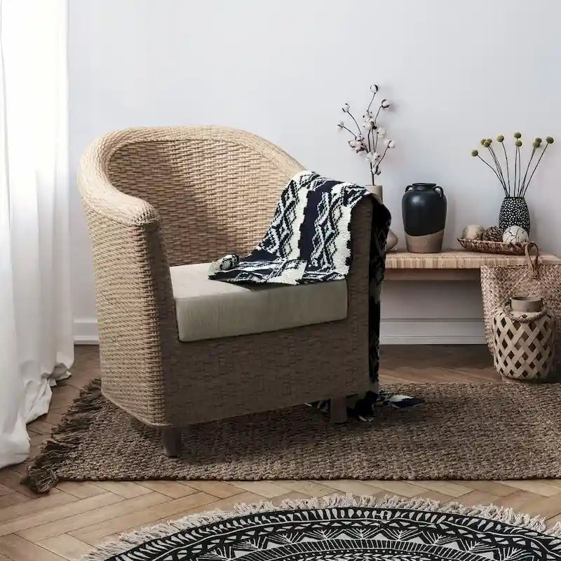 Furniture of America Lali Rustic Kubu Rattan Wicker Lounge Chair 3