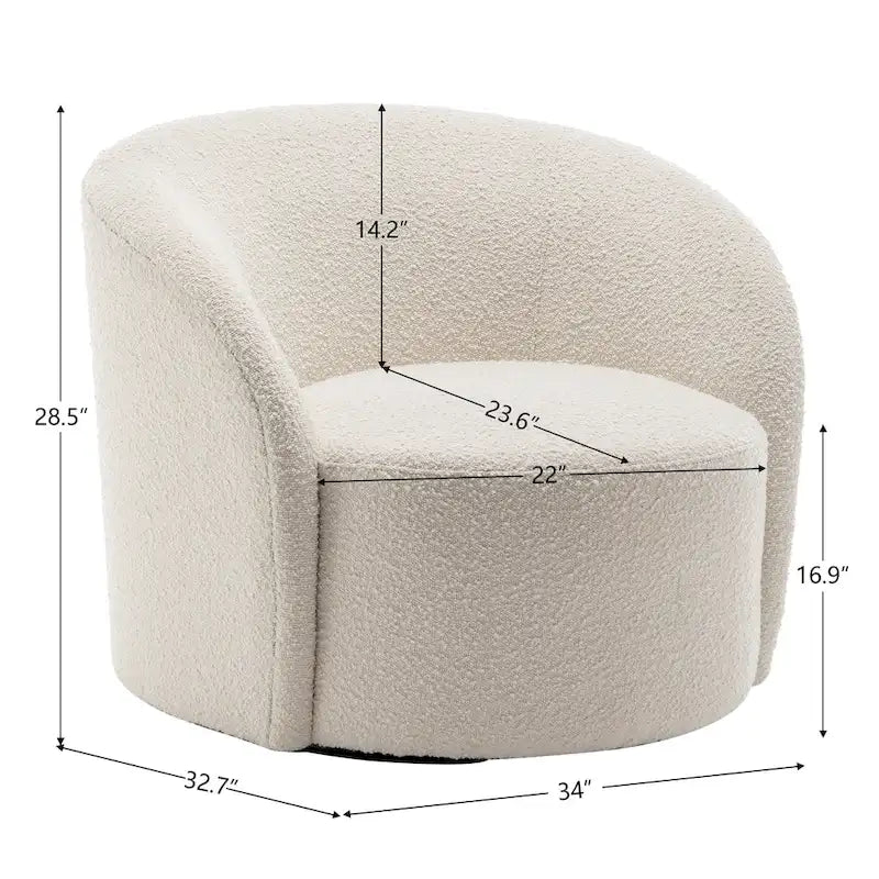 Set of 2 KINWELL 34-Inch Wide Upholstered Swivel Barrel Chairs 9