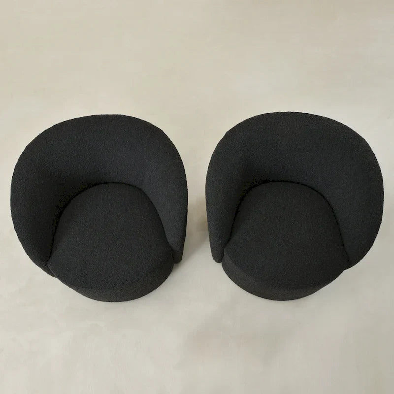Set of 2 KINWELL 34-Inch Wide Upholstered Swivel Barrel Chairs 23