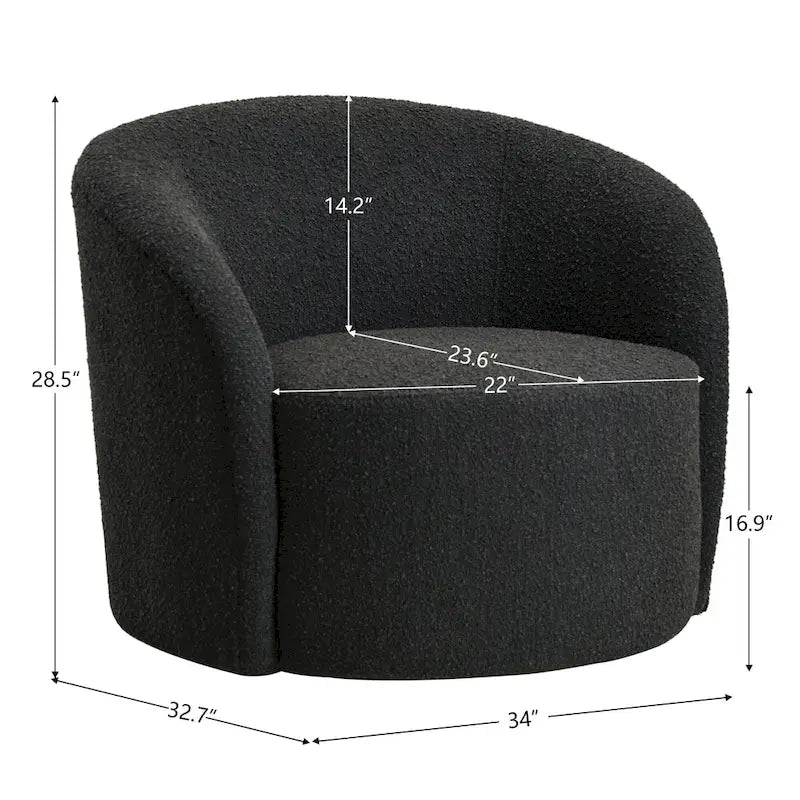 Set of 2 KINWELL 34-Inch Wide Upholstered Swivel Barrel Chairs 29