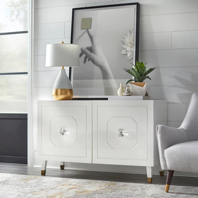 angelo:HOME Jaslene Glossy Glam Media Buffet Cabinet 20