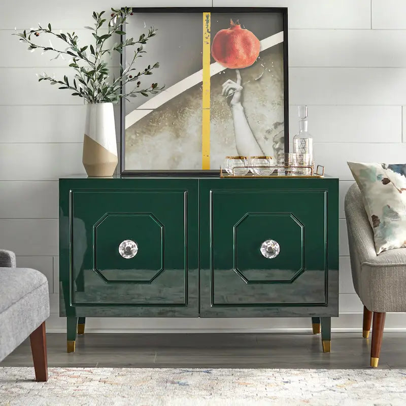 angelo:HOME Jaslene Glossy Glam Media Buffet Cabinet 2