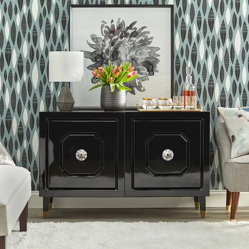 angelo:HOME Jaslene Glossy Glam Media Buffet Cabinet 3