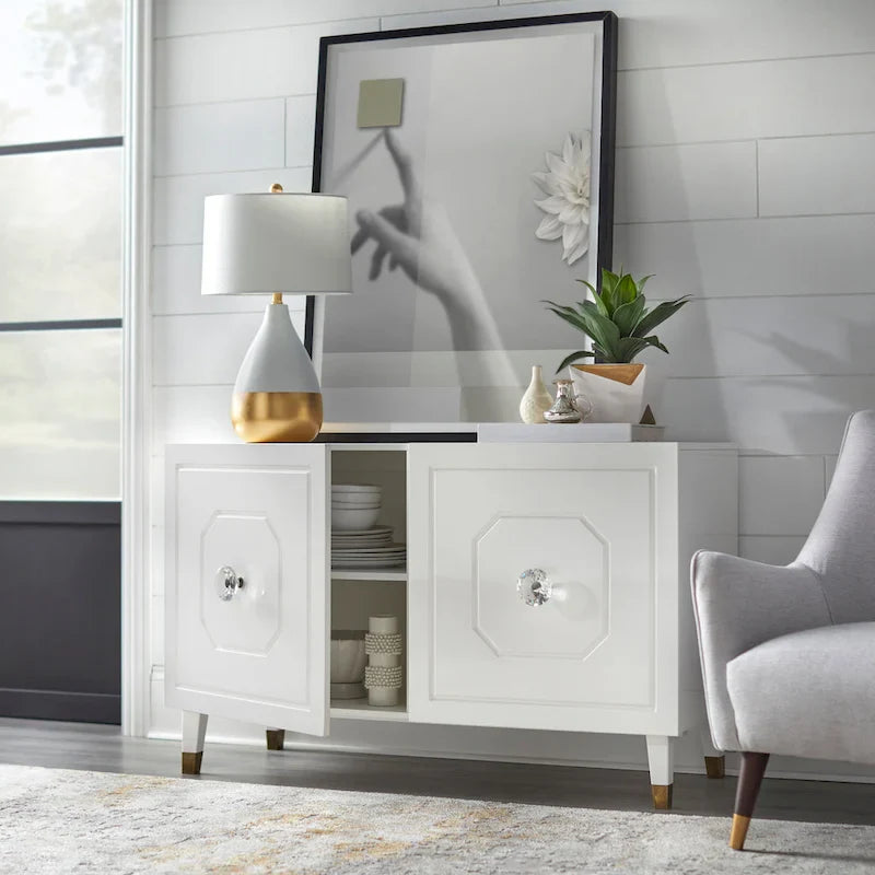 angelo:HOME Jaslene Glossy Glam Media Buffet Cabinet 6