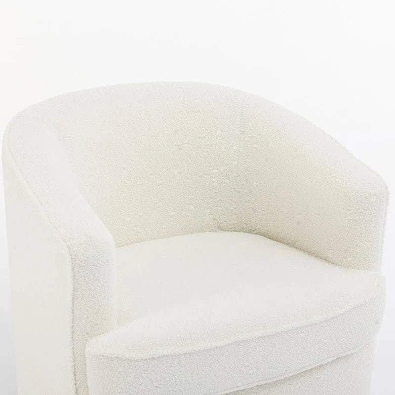 SEYNAR Contemporary Boucle Upholstered 360° Swivel Accent Chairs - Set of 2 5