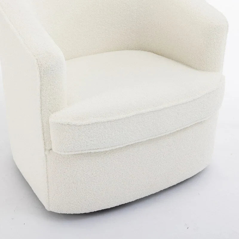 SEYNAR Contemporary Boucle Upholstered 360° Swivel Accent Chairs - Set of 2 6