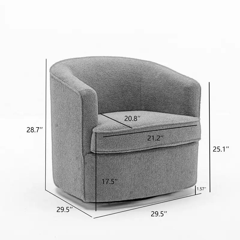 SEYNAR Contemporary Boucle Upholstered 360° Swivel Accent Chairs - Set of 2 9
