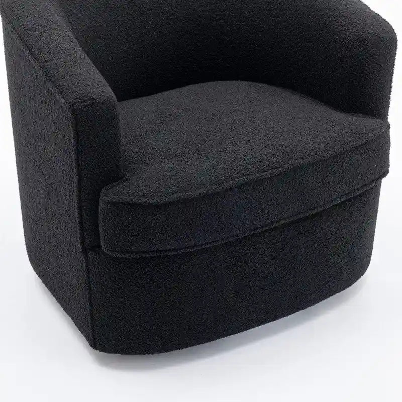 SEYNAR Contemporary Boucle Upholstered 360° Swivel Accent Chairs - Set of 2 23