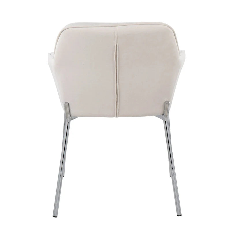 Set of 2 Silver Orchid Galotti Chrome Upholstered Dining Chairs 32