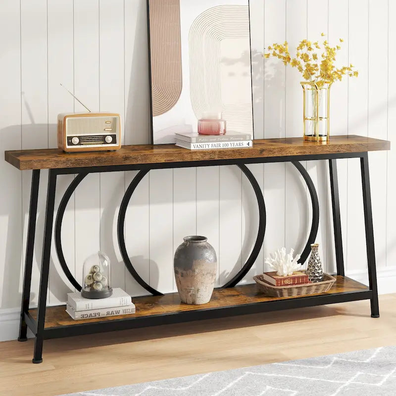 70.9-Inch Extra Long Narrow Console Table with Storage for Sofa or Couch 17