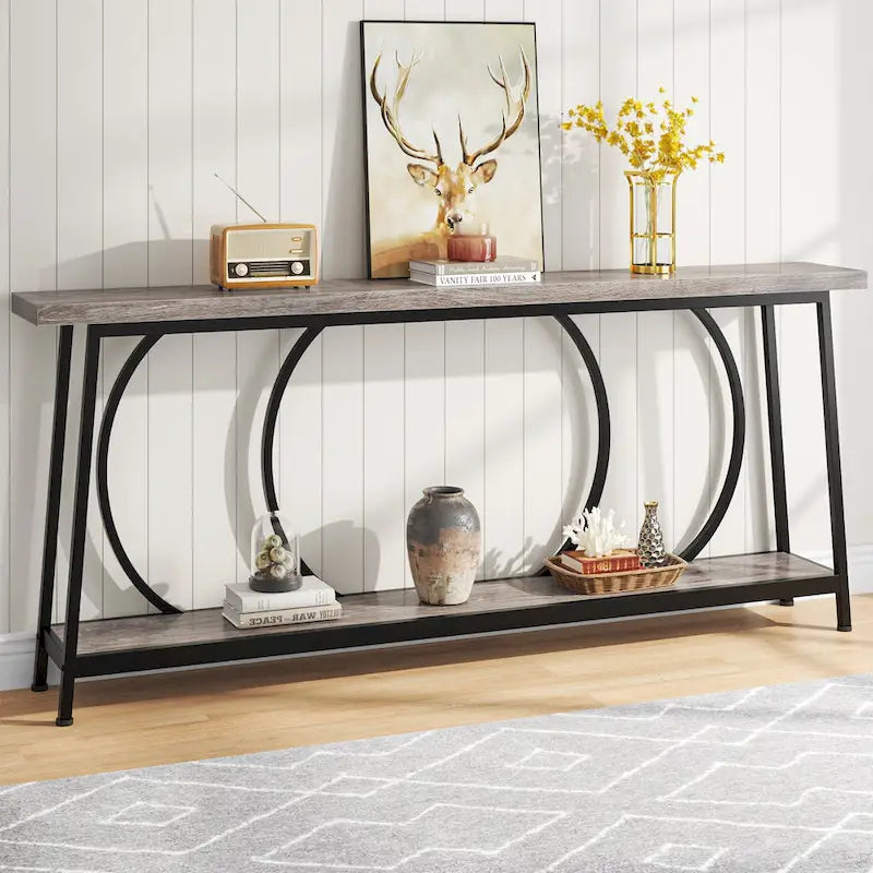 70.9-Inch Extra Long Narrow Console Table with Storage for Sofa or Couch 1