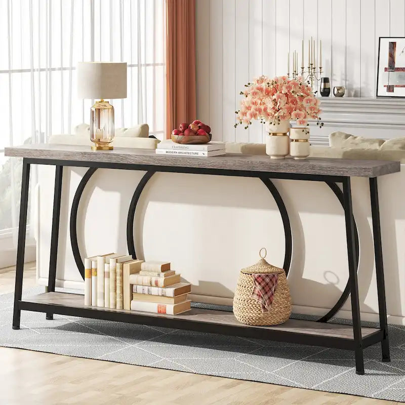 70.9-Inch Extra Long Narrow Console Table with Storage for Sofa or Couch 2