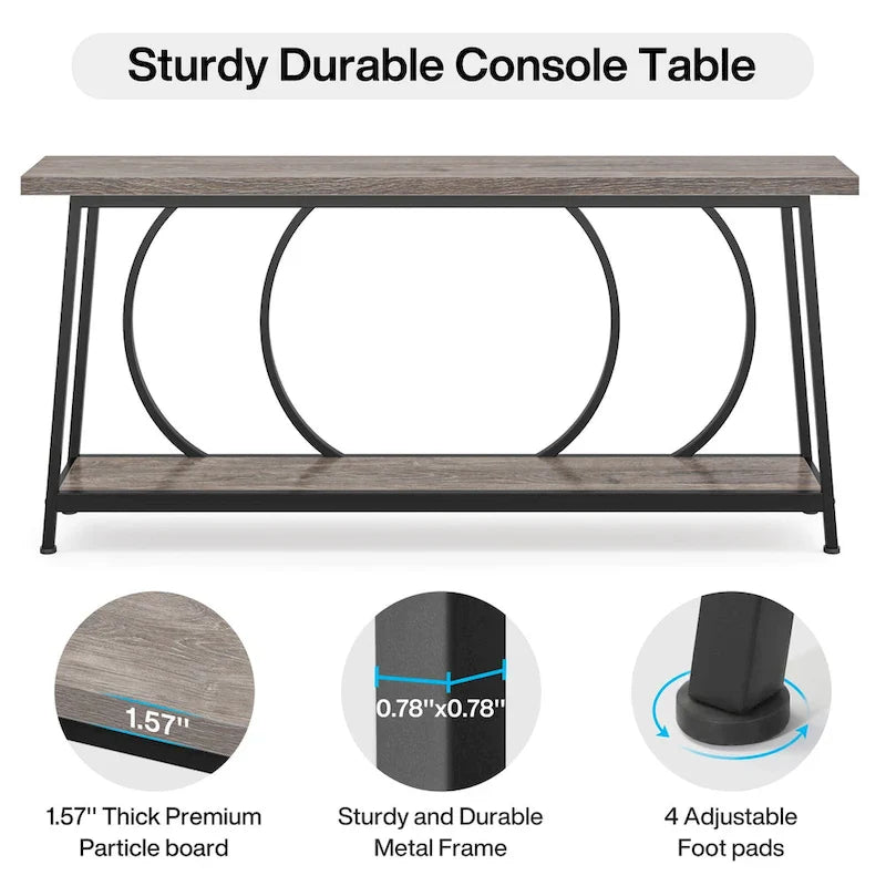70.9-Inch Extra Long Narrow Console Table with Storage for Sofa or Couch 7