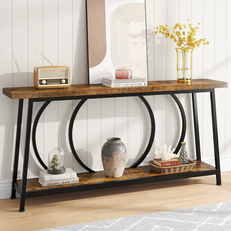 70.9-Inch Extra Long Narrow Console Table with Storage for Sofa or Couch 9
