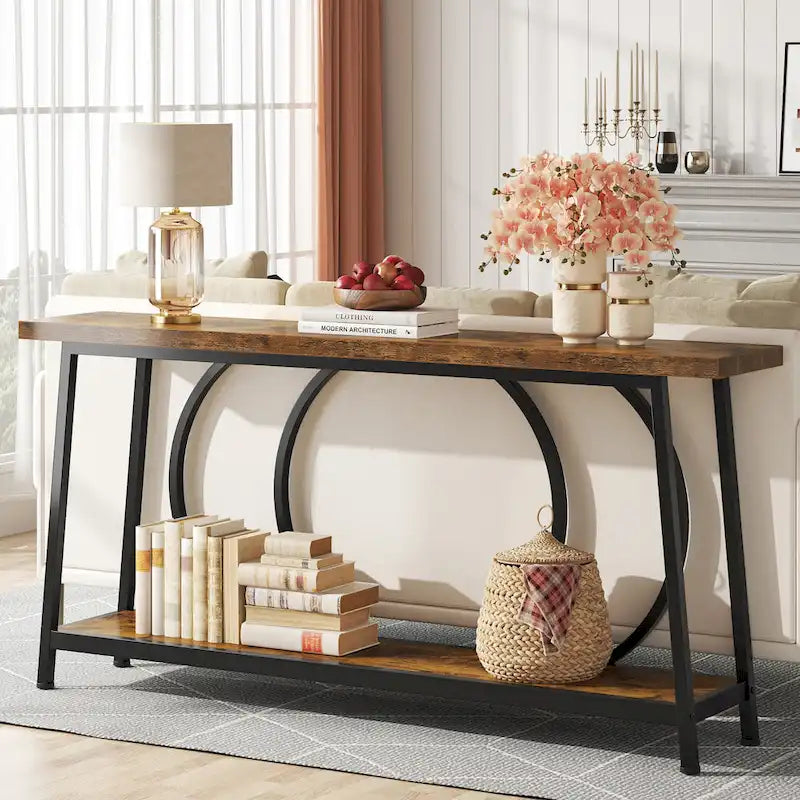 70.9-Inch Extra Long Narrow Console Table with Storage for Sofa or Couch 10