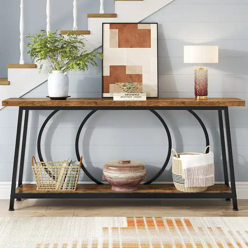 70.9-Inch Extra Long Narrow Console Table with Storage for Sofa or Couch 11