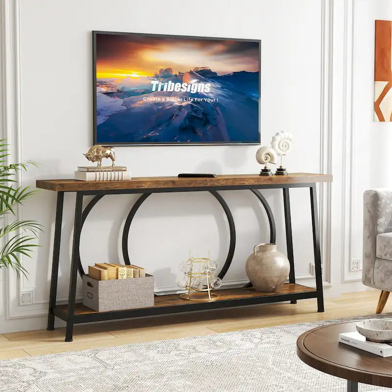 70.9-Inch Extra Long Narrow Console Table with Storage for Sofa or Couch 16