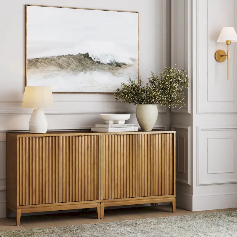 Jasper Contemporary Sideboard - Kitchen Storage Cabinet with Elegant Fluted Doors 15