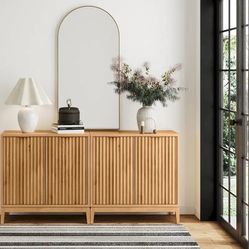 Jasper Contemporary Sideboard - Kitchen Storage Cabinet with Elegant Fluted Doors 19