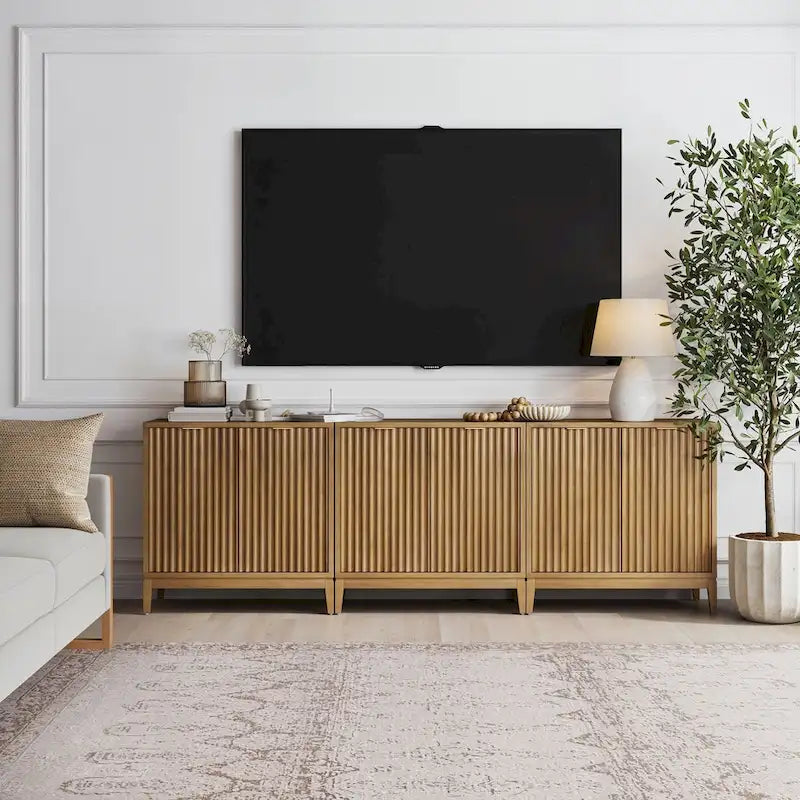 Jasper Contemporary Sideboard - Kitchen Storage Cabinet with Elegant Fluted Doors 23