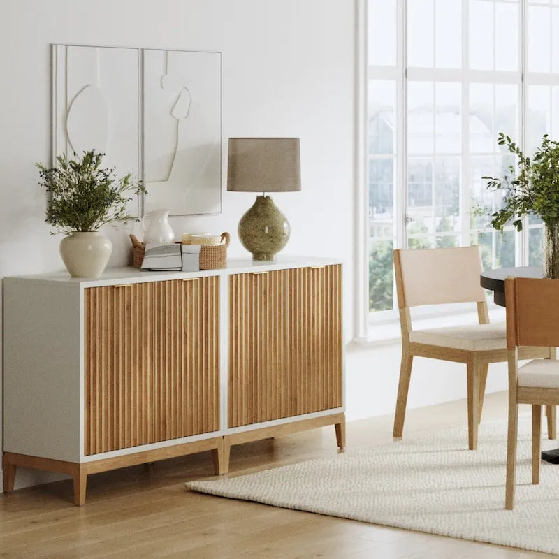 Jasper Contemporary Sideboard - Kitchen Storage Cabinet with Elegant Fluted Doors 30