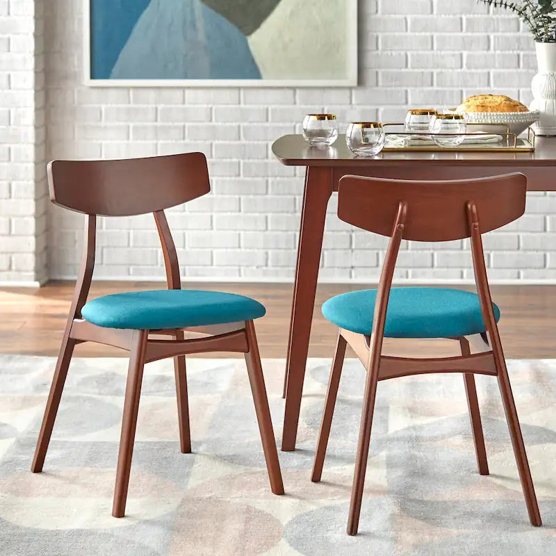 Set of 2 Cadiz Dining Chairs in Solid Beechwood by Simple Living 5