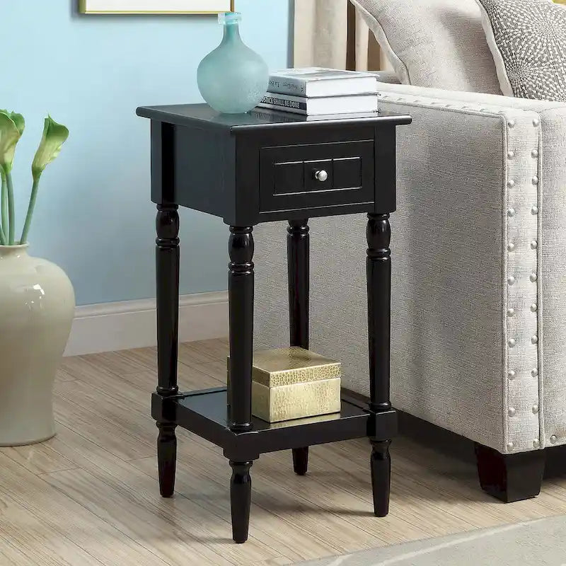 Khloe French Country Accent Table with Shelf and Drawer by Convenience Concepts 1