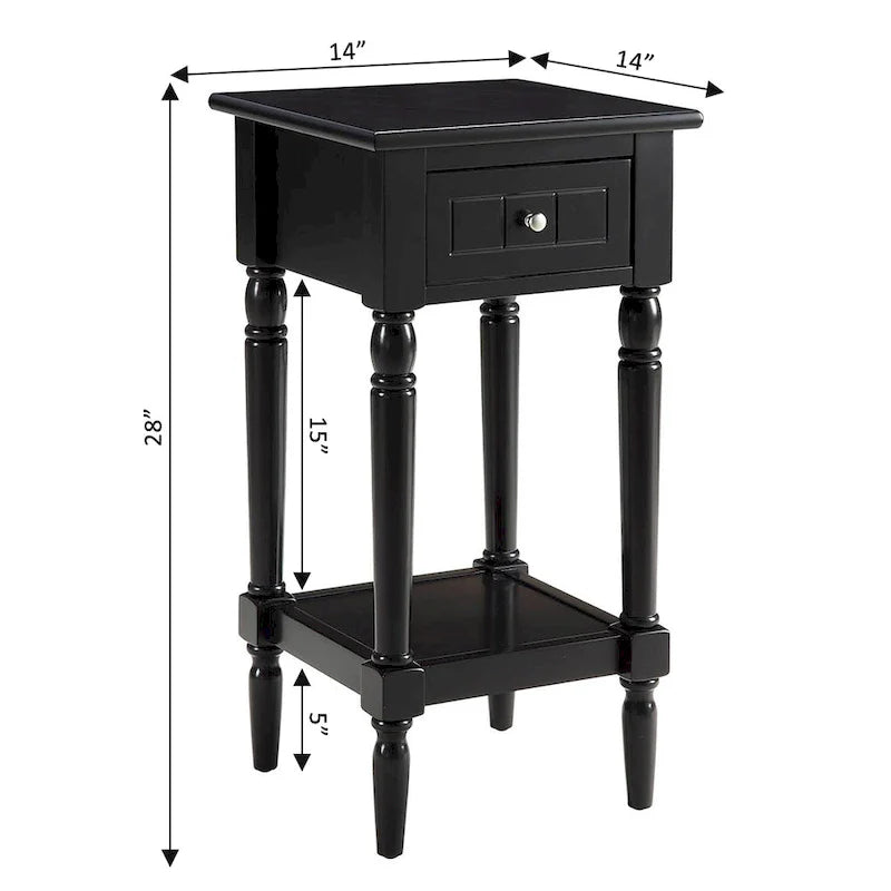 Khloe French Country Accent Table with Shelf and Drawer by Convenience Concepts 3