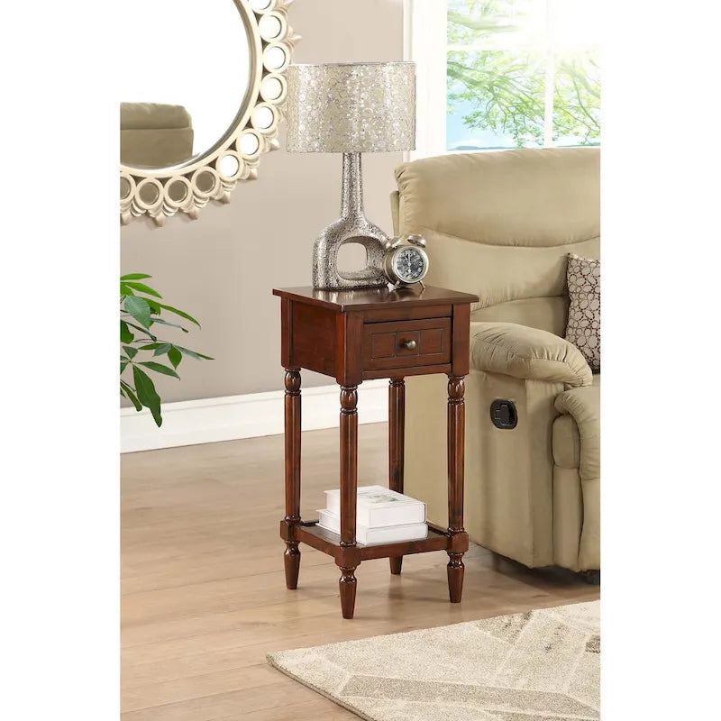 Khloe French Country Accent Table with Shelf and Drawer by Convenience Concepts 5