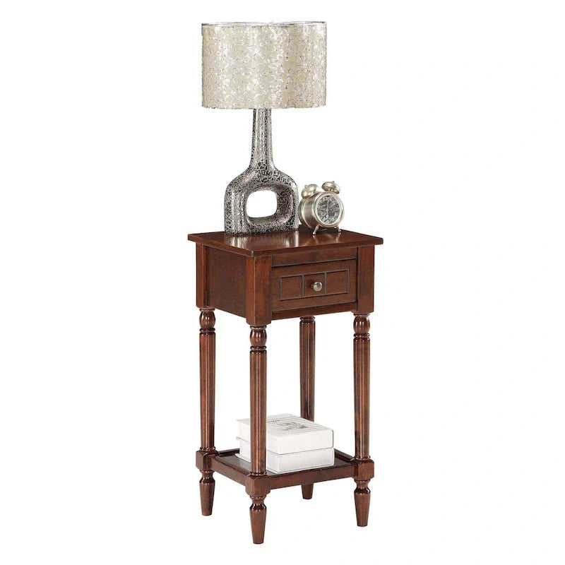Khloe French Country Accent Table with Shelf and Drawer by Convenience Concepts 6