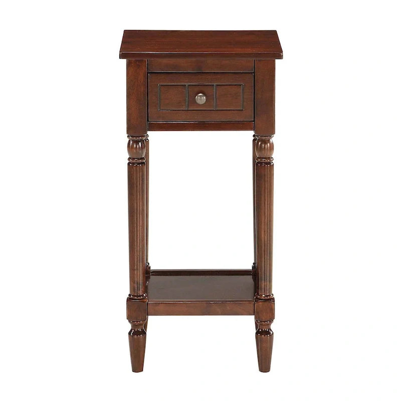 Khloe French Country Accent Table with Shelf and Drawer by Convenience Concepts 7