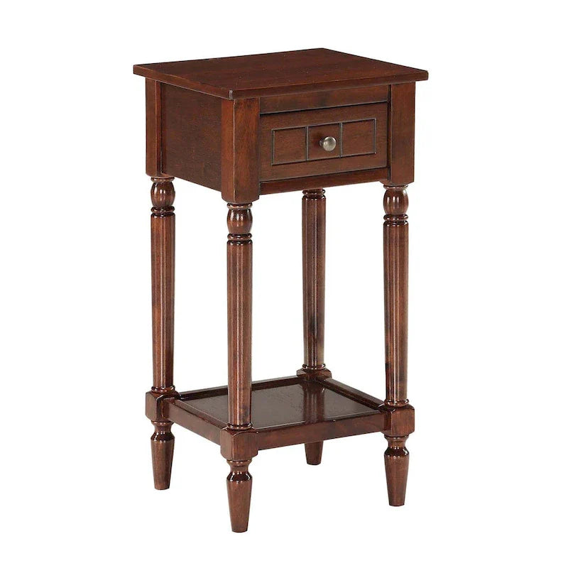 Khloe French Country Accent Table with Shelf and Drawer by Convenience Concepts 8