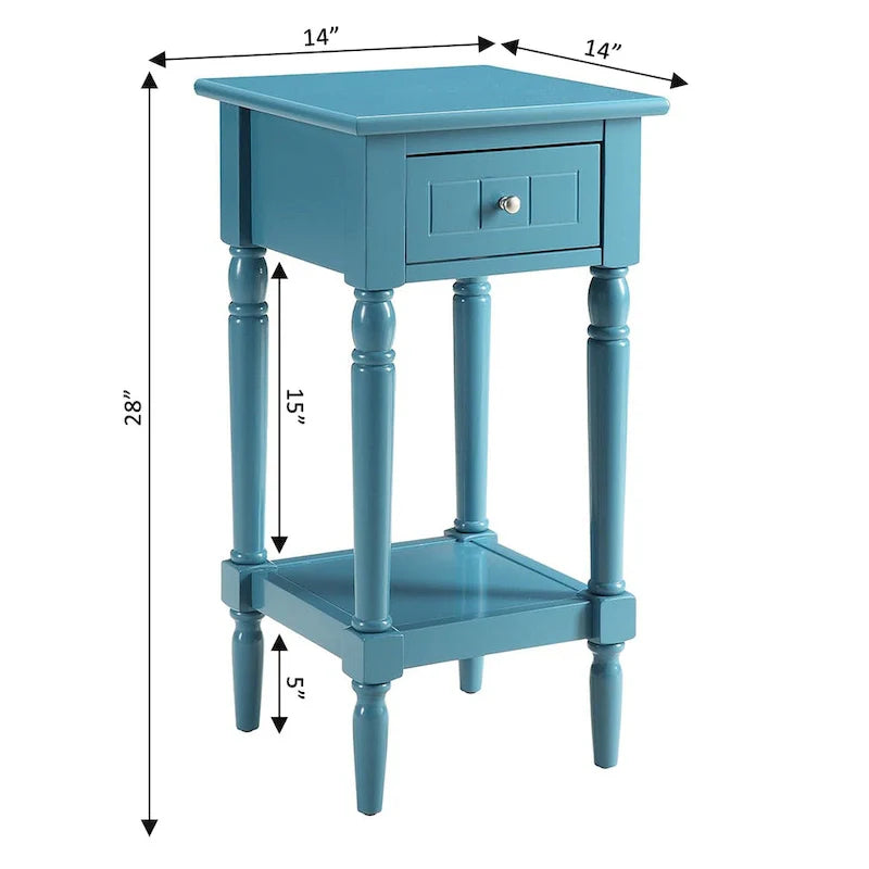 Khloe French Country Accent Table with Shelf and Drawer by Convenience Concepts 11