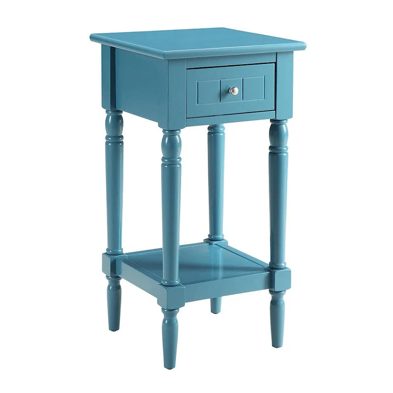 Khloe French Country Accent Table with Shelf and Drawer by Convenience Concepts 12