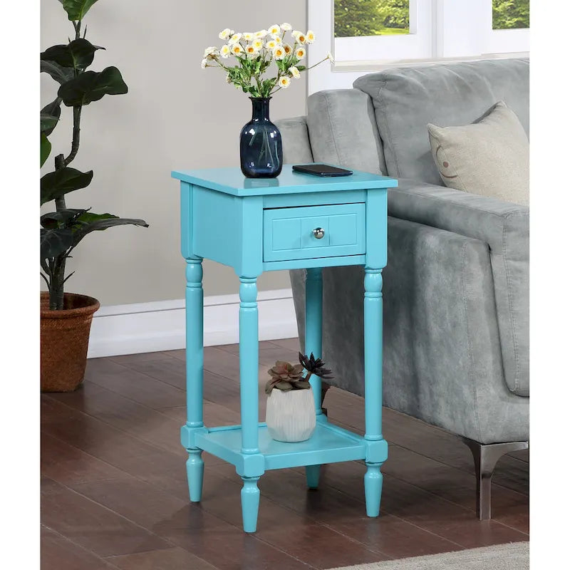 Khloe French Country Accent Table with Shelf and Drawer by Convenience Concepts 13