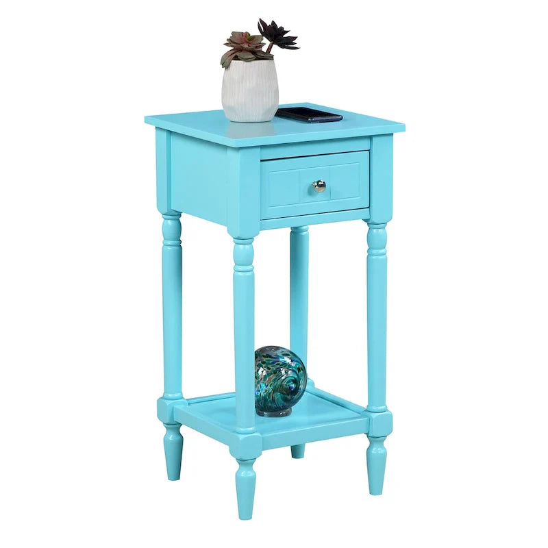 Khloe French Country Accent Table with Shelf and Drawer by Convenience Concepts 14