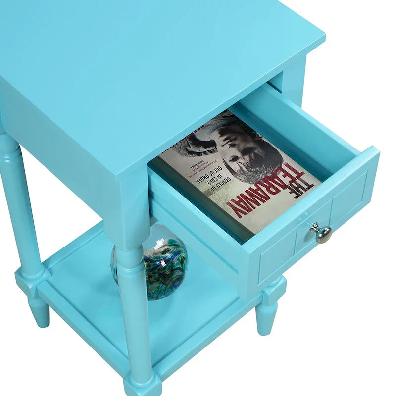 Khloe French Country Accent Table with Shelf and Drawer by Convenience Concepts 15