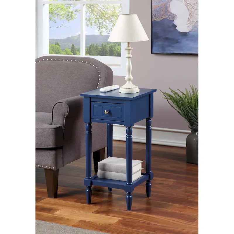 Khloe French Country Accent Table with Shelf and Drawer by Convenience Concepts 17