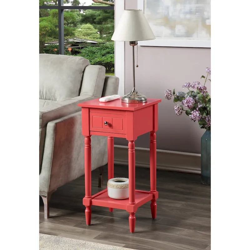 Khloe French Country Accent Table with Shelf and Drawer by Convenience Concepts 21