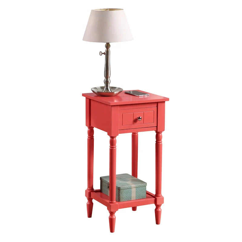 Khloe French Country Accent Table with Shelf and Drawer by Convenience Concepts 22