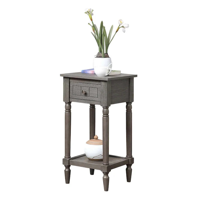 Khloe French Country Accent Table with Shelf and Drawer by Convenience Concepts 26