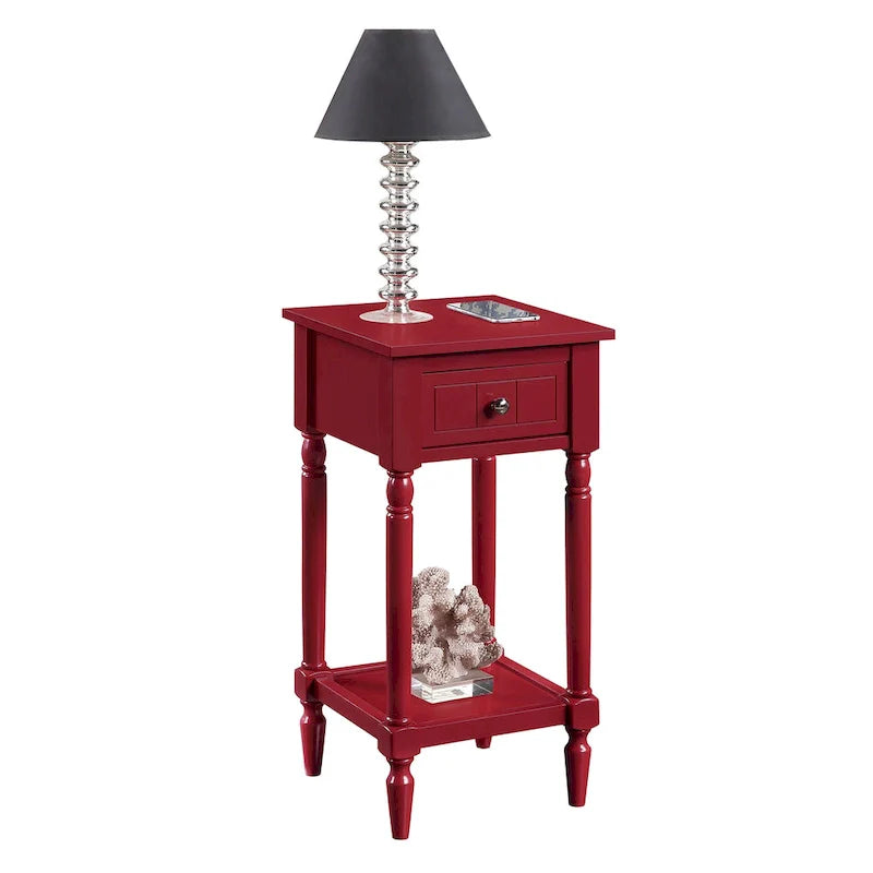 Khloe French Country Accent Table with Shelf and Drawer by Convenience Concepts 30