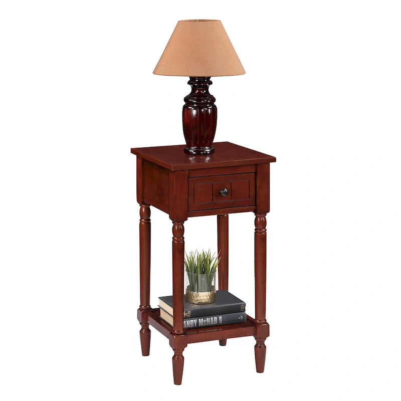 Khloe French Country Accent Table with Shelf and Drawer by Convenience Concepts 34