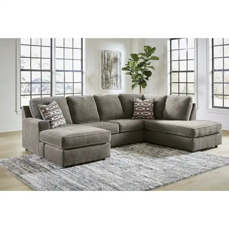 Signature Design by Ashley O'Phannon Putty 2-Piece Sectional Sofa with Chaise - Dimensions: 125W x 86D x 38H 1