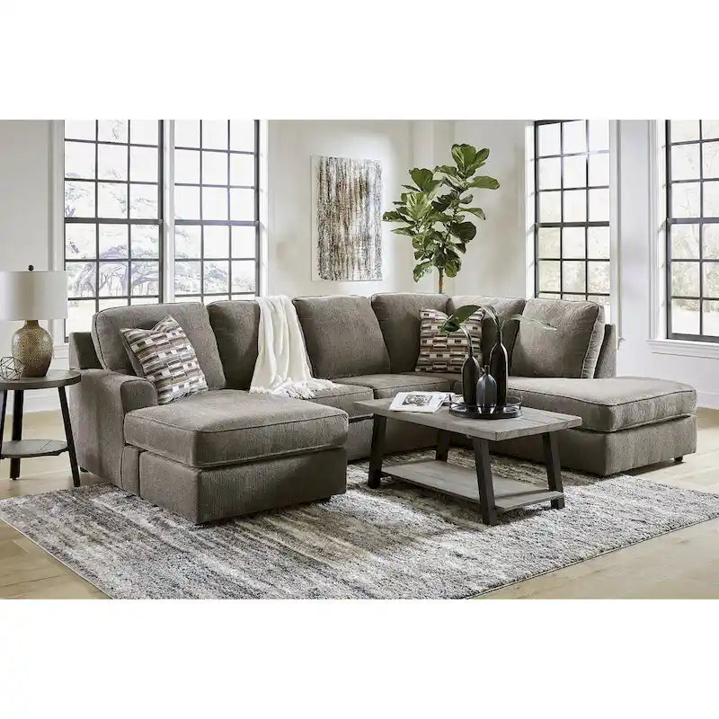 Signature Design by Ashley O'Phannon Putty 2-Piece Sectional Sofa with Chaise - Dimensions: 125W x 86D x 38H 3