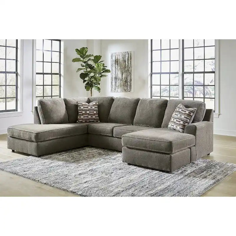Signature Design by Ashley O'Phannon Putty 2-Piece Sectional Sofa with Chaise - Dimensions: 125W x 86D x 38H 6