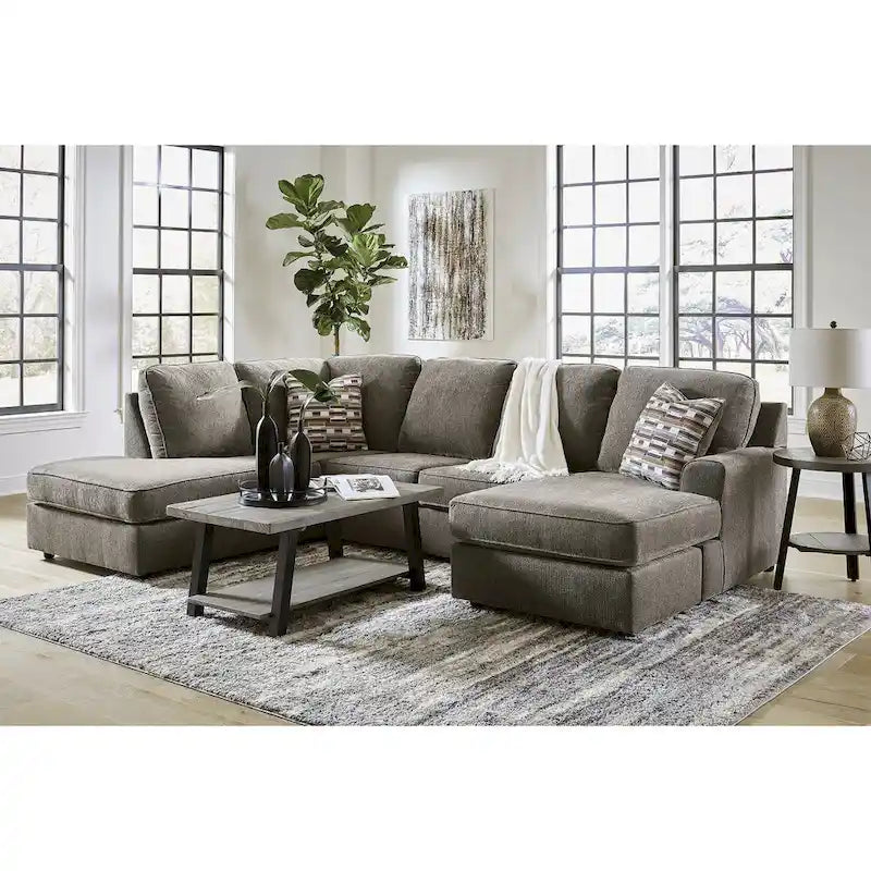 Signature Design by Ashley O'Phannon Putty 2-Piece Sectional Sofa with Chaise - Dimensions: 125W x 86D x 38H 8